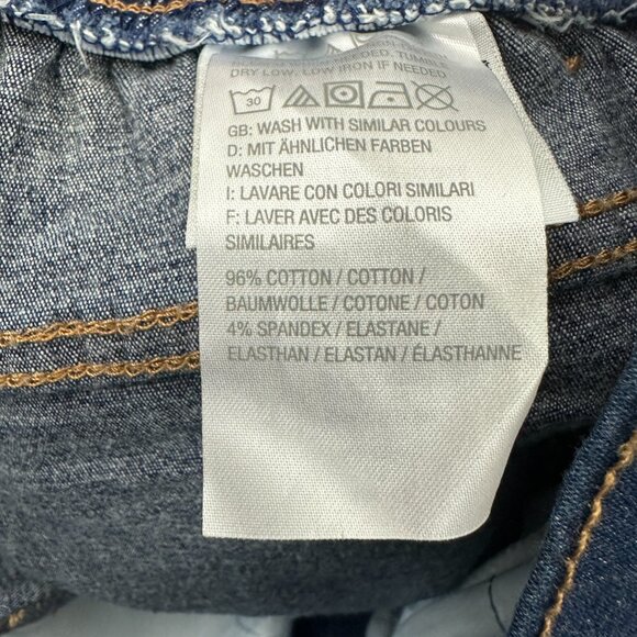 Denim & Co Back Elastic Straight Leg Women's size XL Dark Wash Blue Denim jeans - Picture 4 of 5